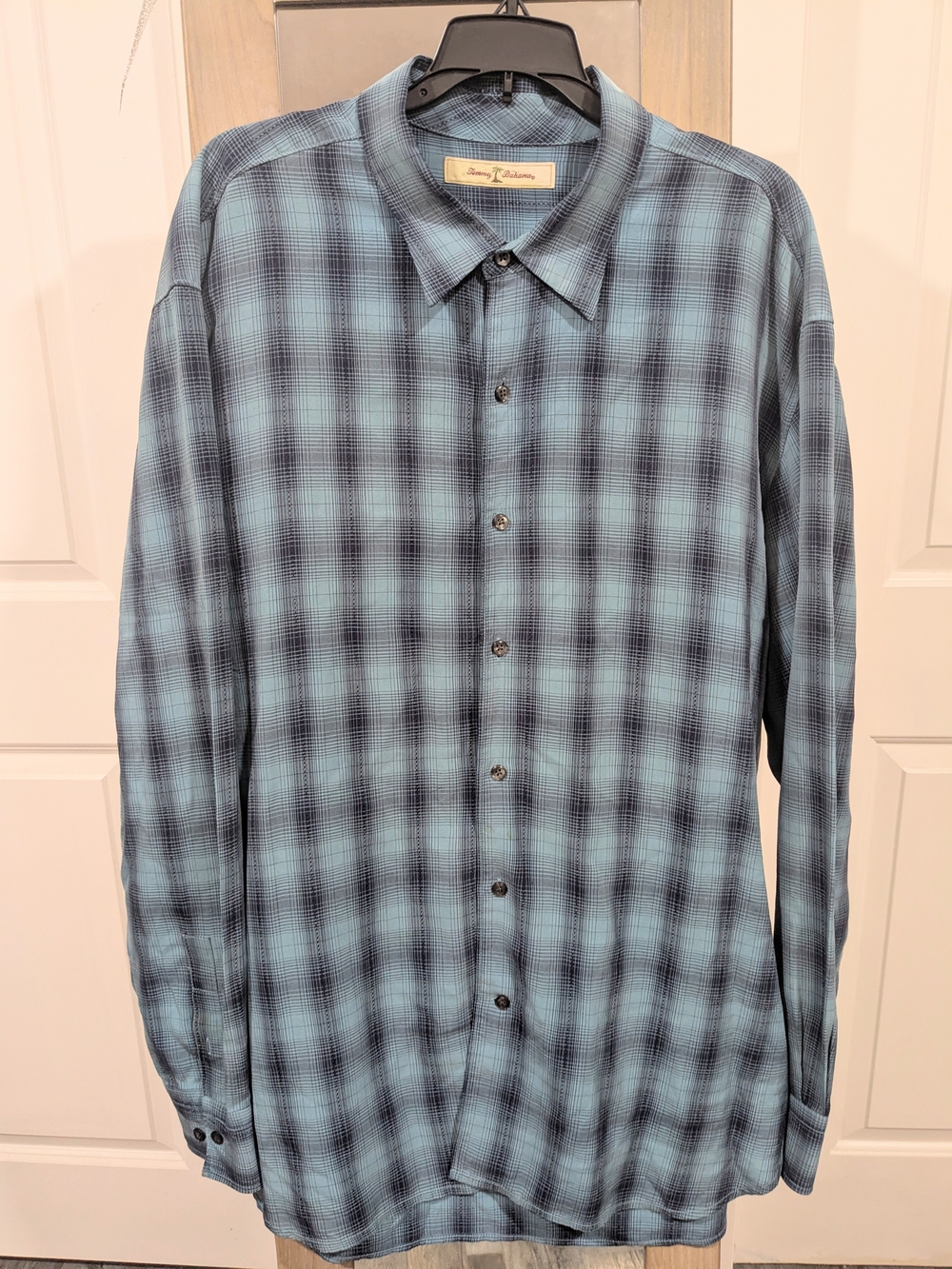 Tommy Bahama Blue Plaid Long-Sleeve Button-Up Shirt